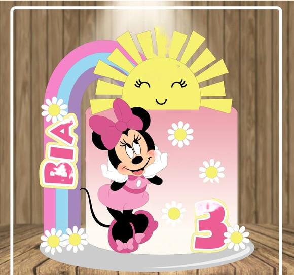 Topo de Bolo Minnie