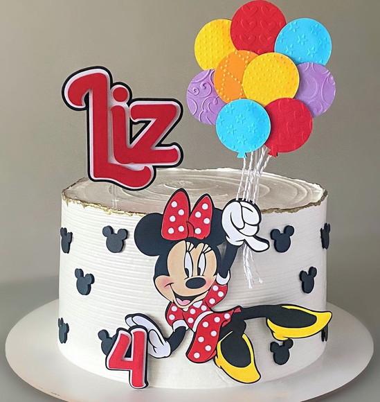 Topo de Bolo Minnie