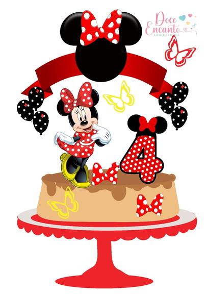 Topo de Bolo Minnie