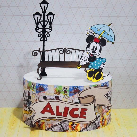 Topo de Bolo Minnie