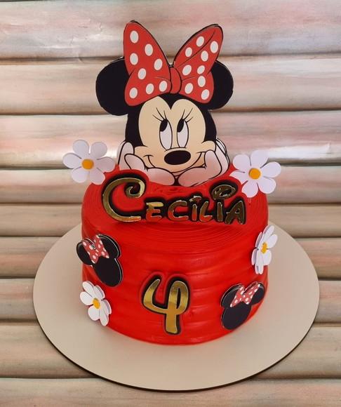 Topo de Bolo Minnie