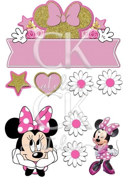 Topo de Bolo Minnie