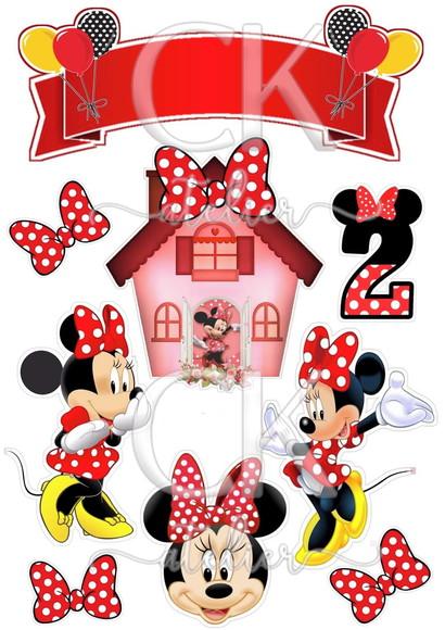 Topo de Bolo Minnie
