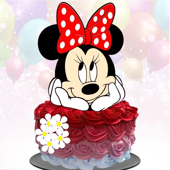 Topo de Bolo Minnie