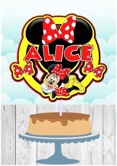 Topo de Bolo Minnie