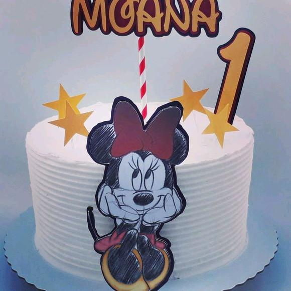 Topo de Bolo Minnie
