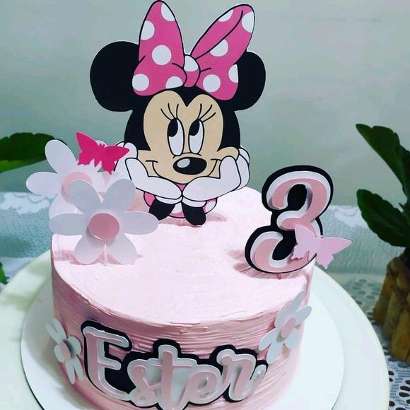 Topo de Bolo Minnie