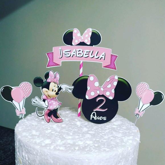 Topo de Bolo Minnie