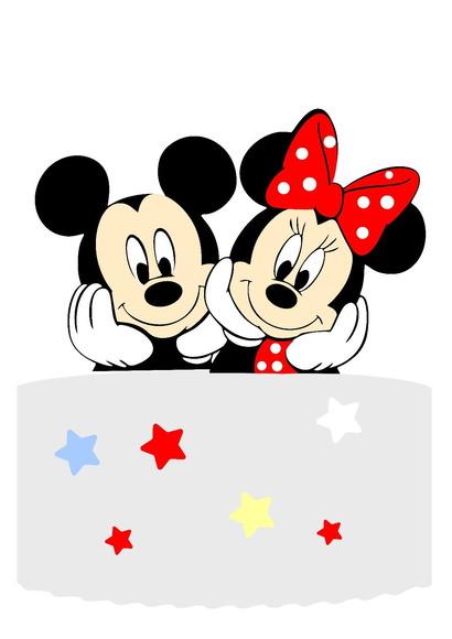 Topo de Bolo Minnie e Mickey