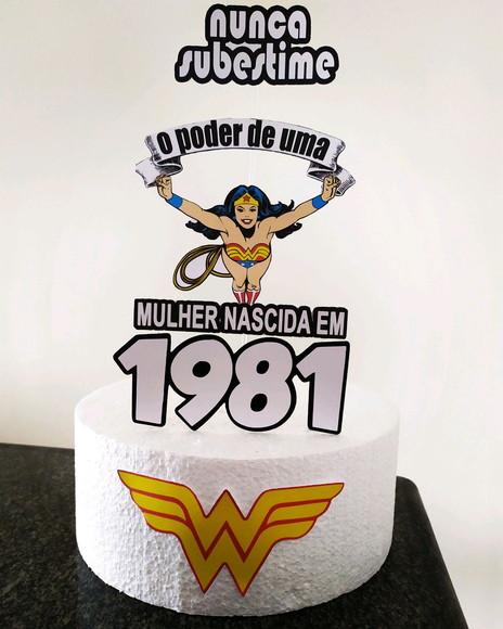 Topo de Bolo Mulher Maravilha