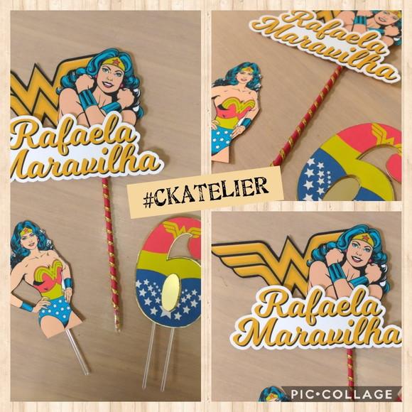 Topo de Bolo Mulher Maravilha