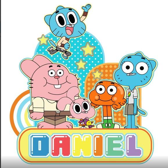 Topo de Bolo Mundo de Gumball