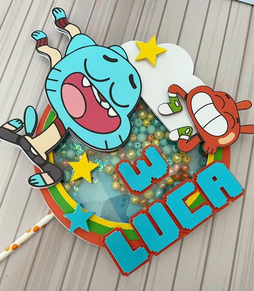 Topo de Bolo Mundo de Gumball