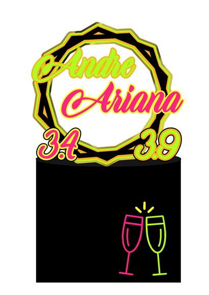 Topo de Bolo Neon