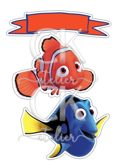 Topo de Bolo Nemo e Dory