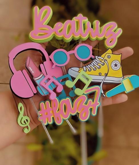 Topo de Bolo Neon