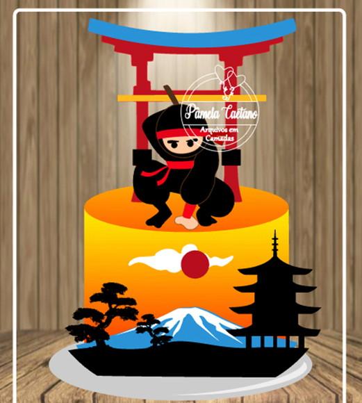 Topo de Bolo Ninja