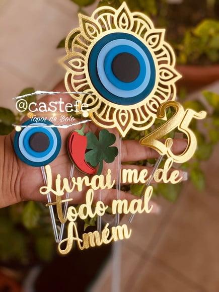 Topo de Bolo Olho Grego