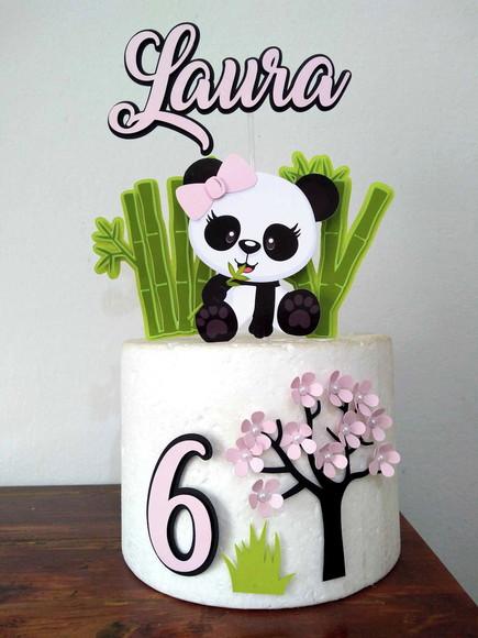 Topo de Bolo Panda