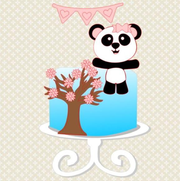 Topo de Bolo Panda