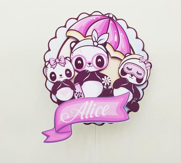 Topo de Bolo Panda