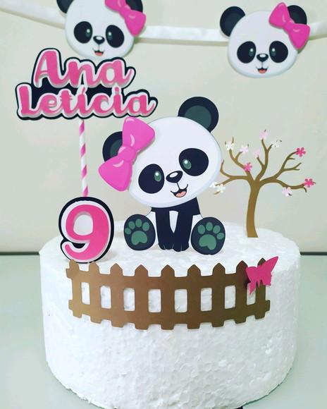 Topo de Bolo Panda