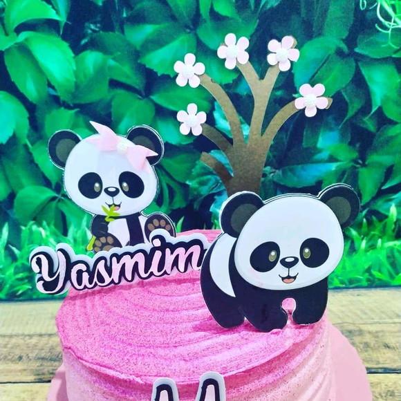 Topo de Bolo Panda