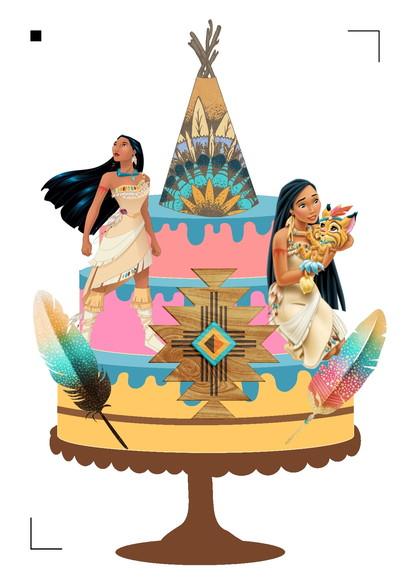 Topo de Bolo Pocahontas