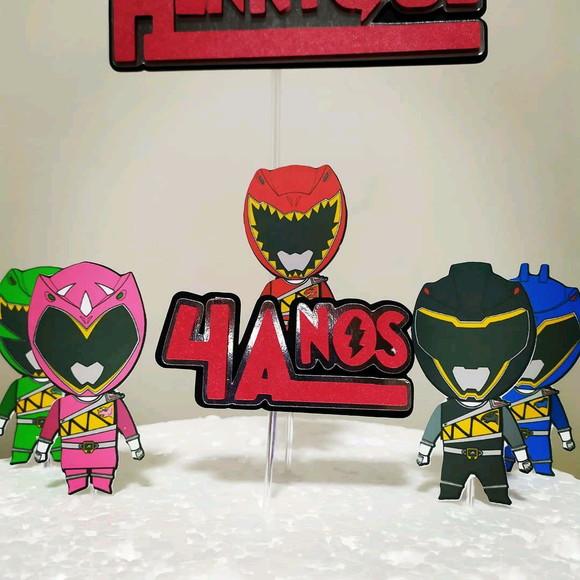 Topo de Bolo Power Rangers