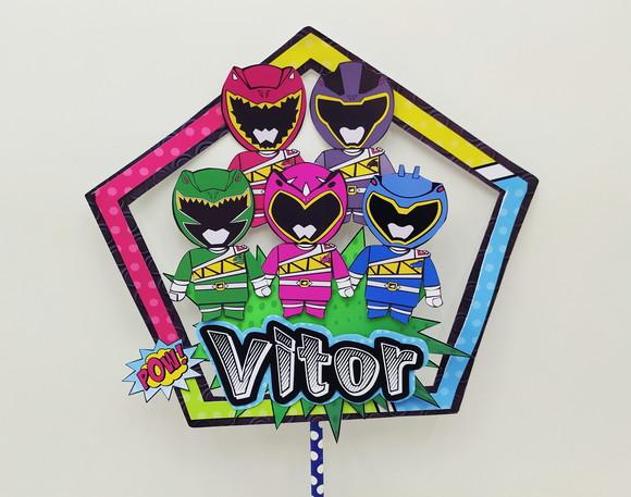 Topo de Bolo Power Rangers