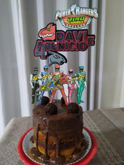 Topo de Bolo Power Rangers