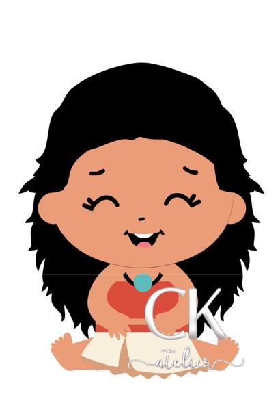 Topo De Bolo Princesa Moana
