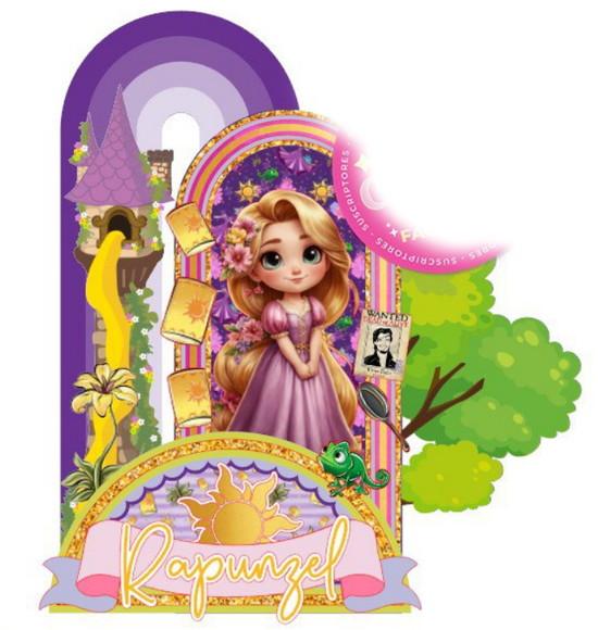 Topo de Bolo Princesa Rapunzel