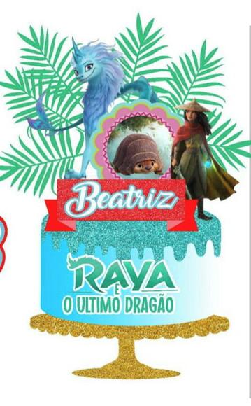 Topo de Bolo Princesa Raya