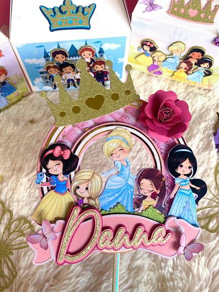Topo de Bolo Princesas Disney