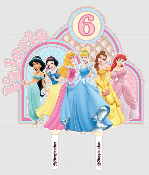 Topo de Bolo Princesas Disney