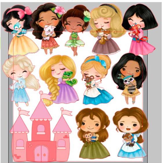 Topo de Bolo Princesas Disney