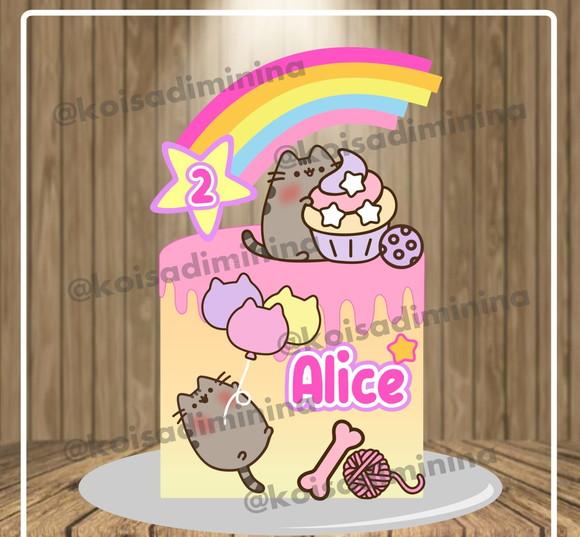 Topo De Bolo Pusheen Cat