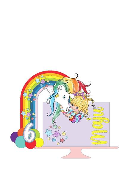 Topo de Bolo Rainbow Brite