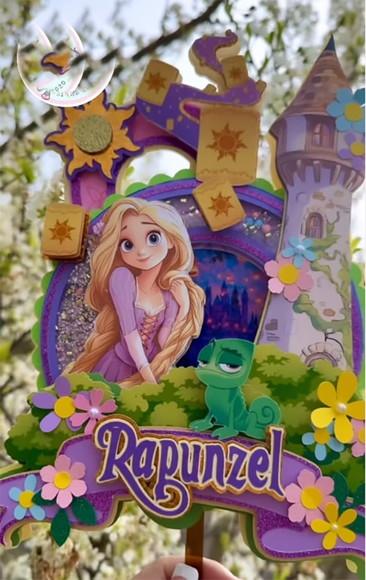 Topo de Bolo Rapunzel