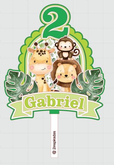 Topo de Bolo Safari