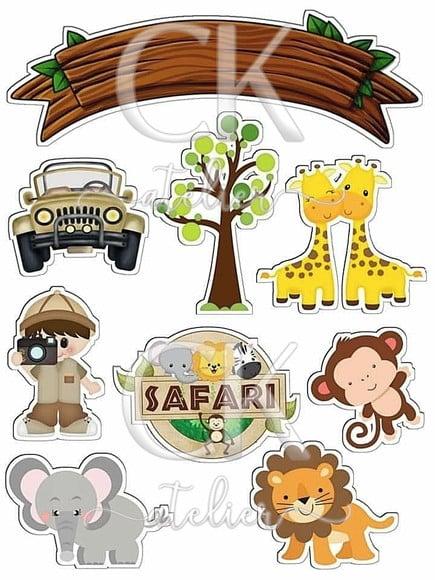 Topo de Bolo Safari