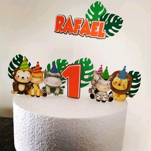 Topo de Bolo safari cute