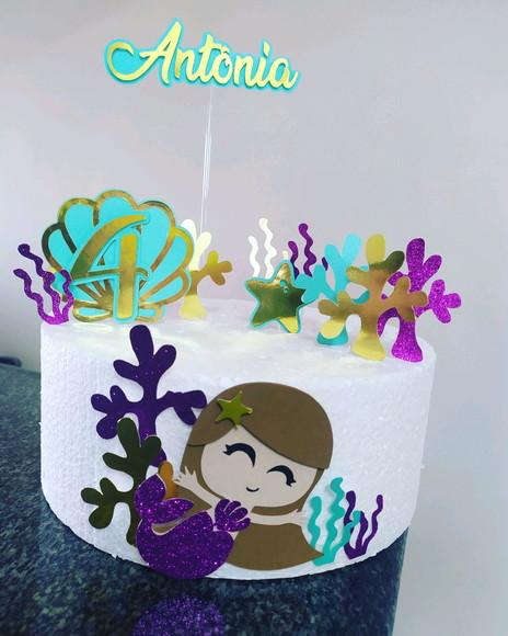 Topo de Bolo Sereia