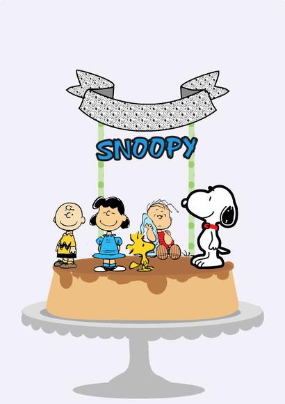 Topo de Bolo Snoopy