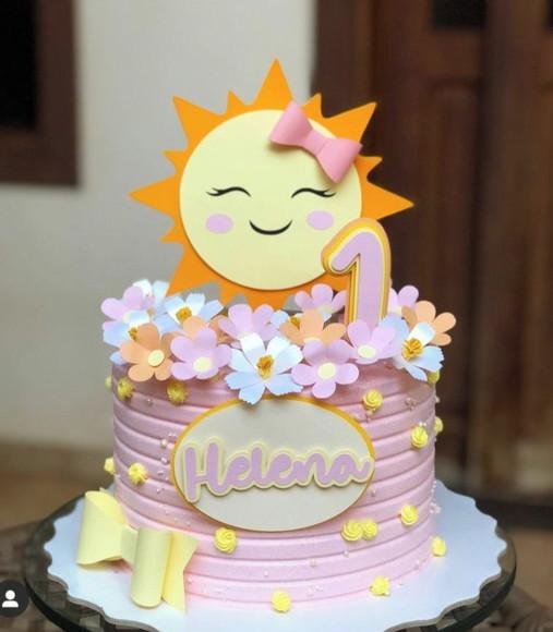 Topo de Bolo Sol Cute
