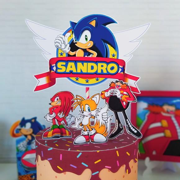 Topo de Bolo Sonic