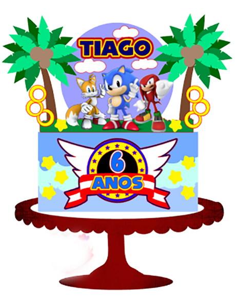 Topo de Bolo Sonic