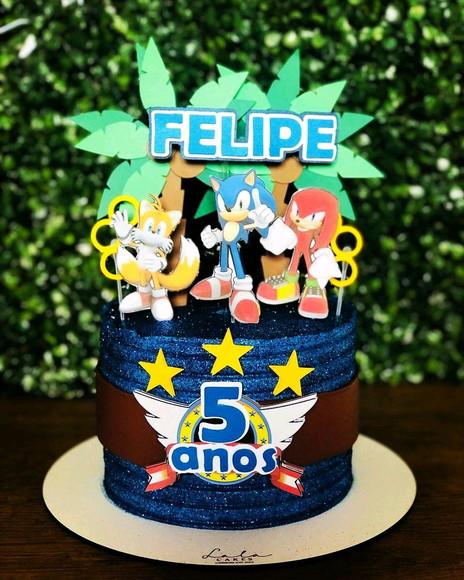 Topo de Bolo Sonic