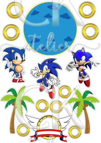 Topo de Bolo Sonic